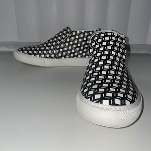 Pierre Hardy Leather White & Black Cube Print Women Shoes US 7.5 Slip On Sneaker
